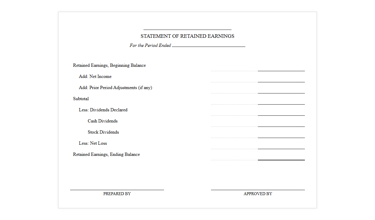 Accumulated Earnings Statement Format