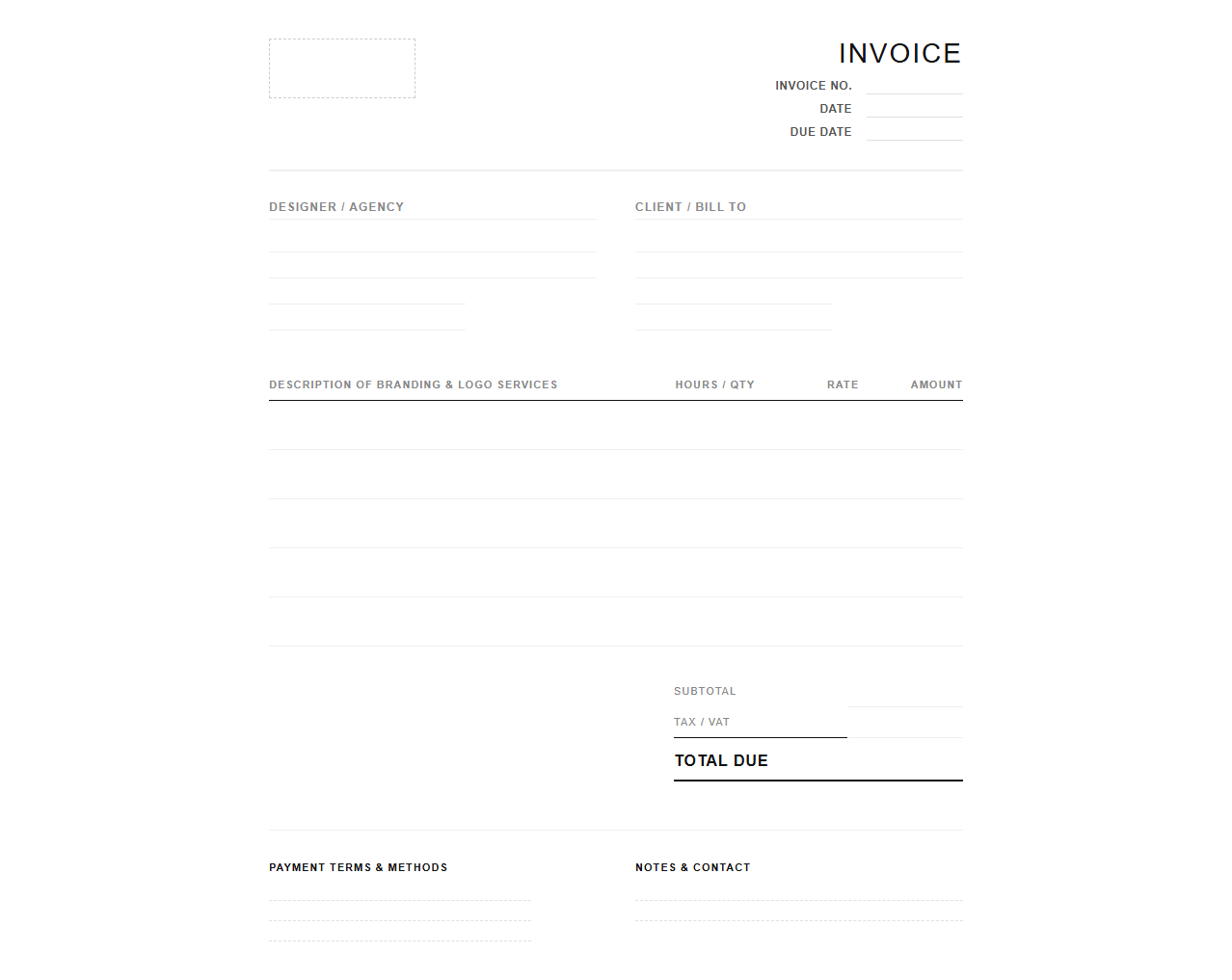 Branding and Logo Design Invoice Template