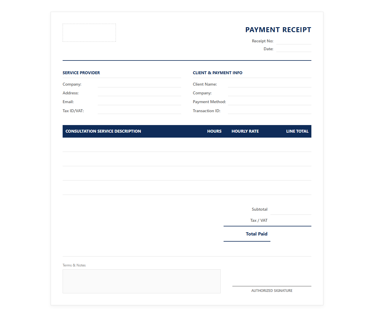Enterprise Software Consultation Payment Receipt