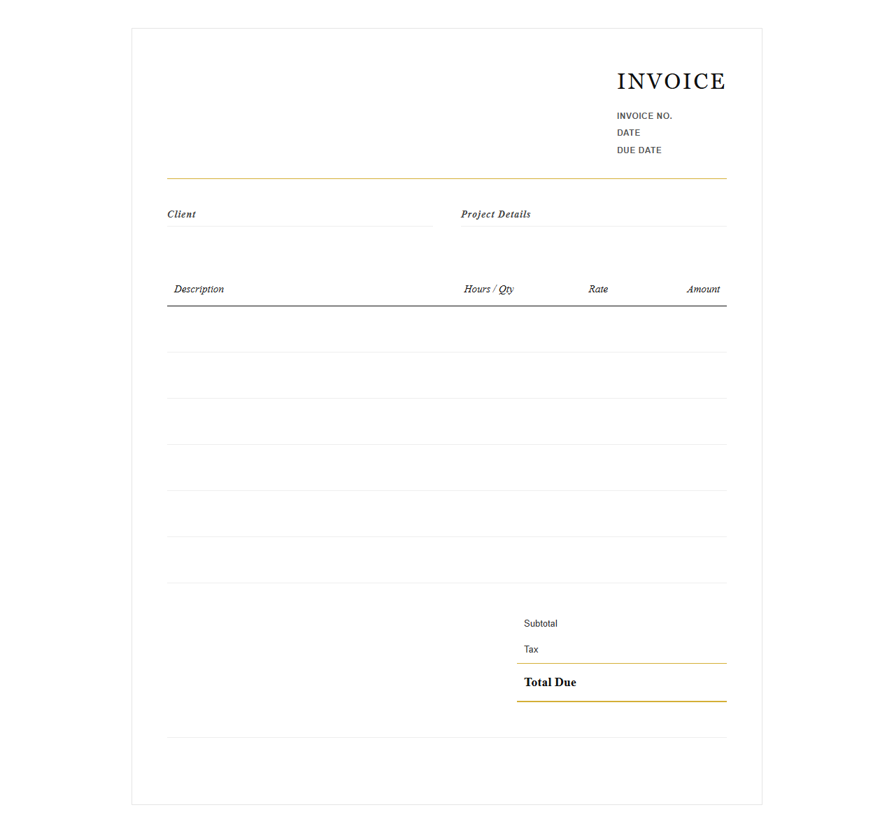 Interior Design Consultation Services Invoice Template