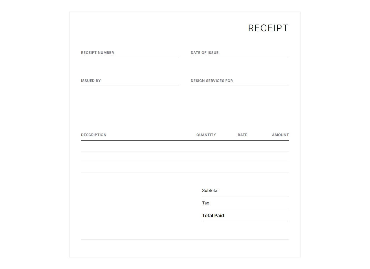 Minimalist Web Design Invoice and Receipt Template
