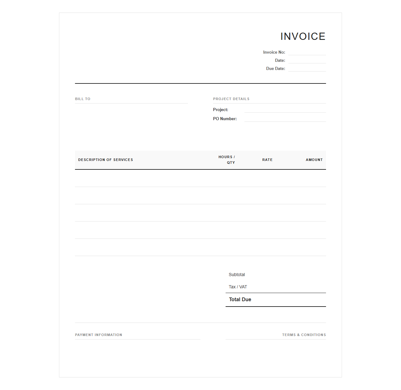 Professional Graphic Design Services Invoice Template