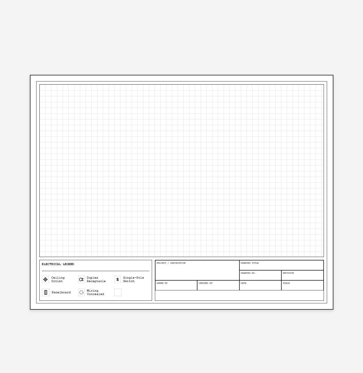 Residential electrical wiring diagram template