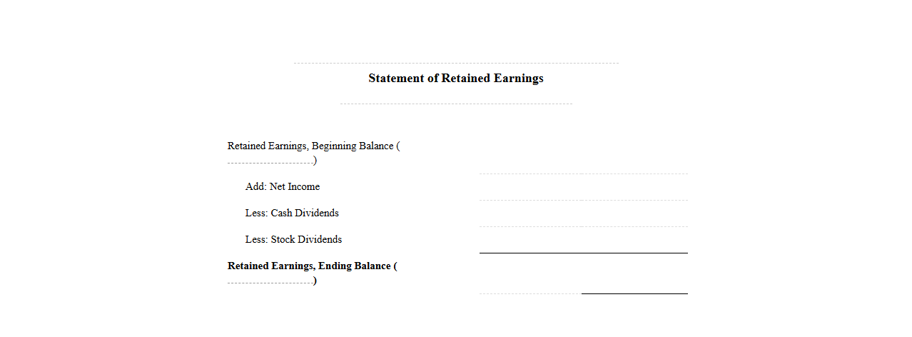 Retained Earnings Report Template