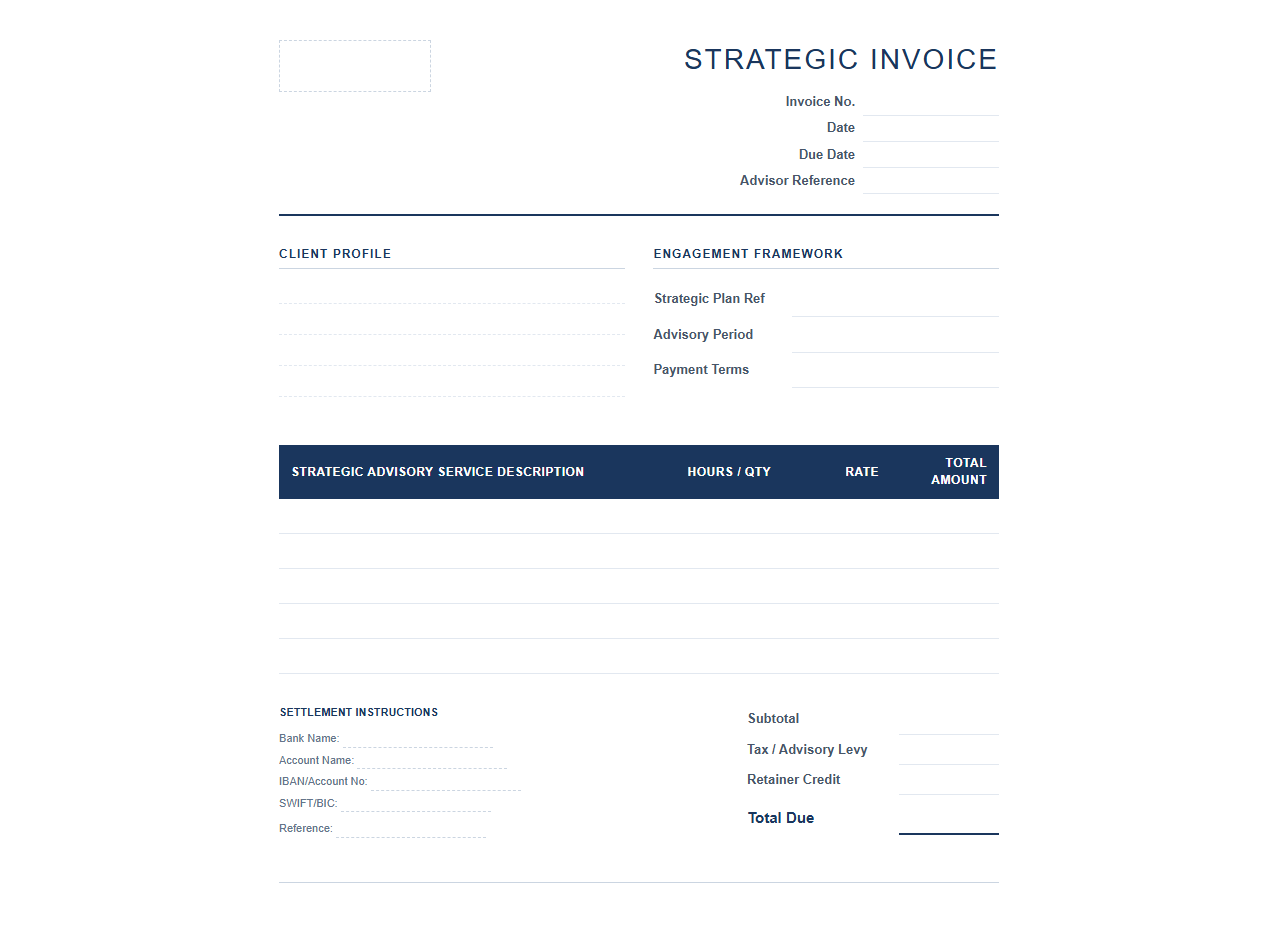 Strategic Financial Planning Invoice Template