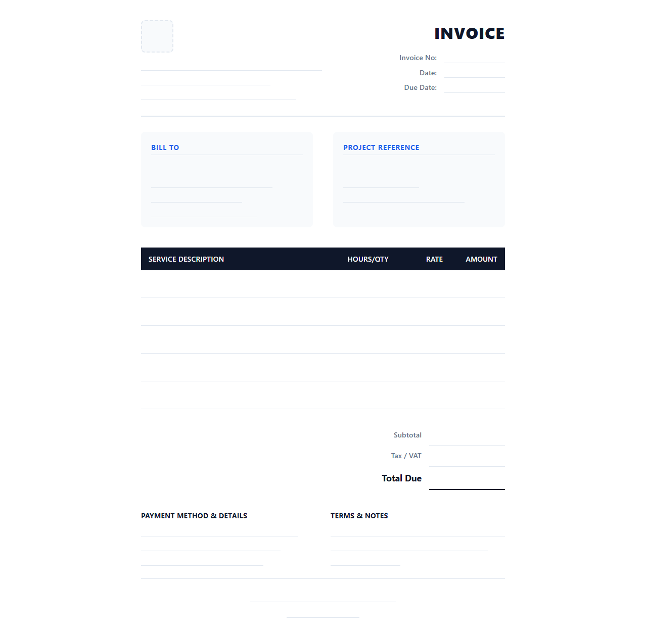Content Marketing Services Invoice Template