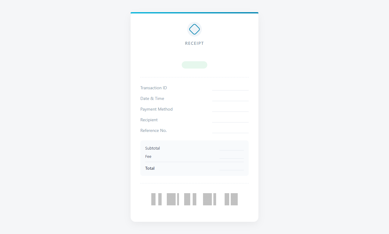 E-Wallet Transaction Receipt Template