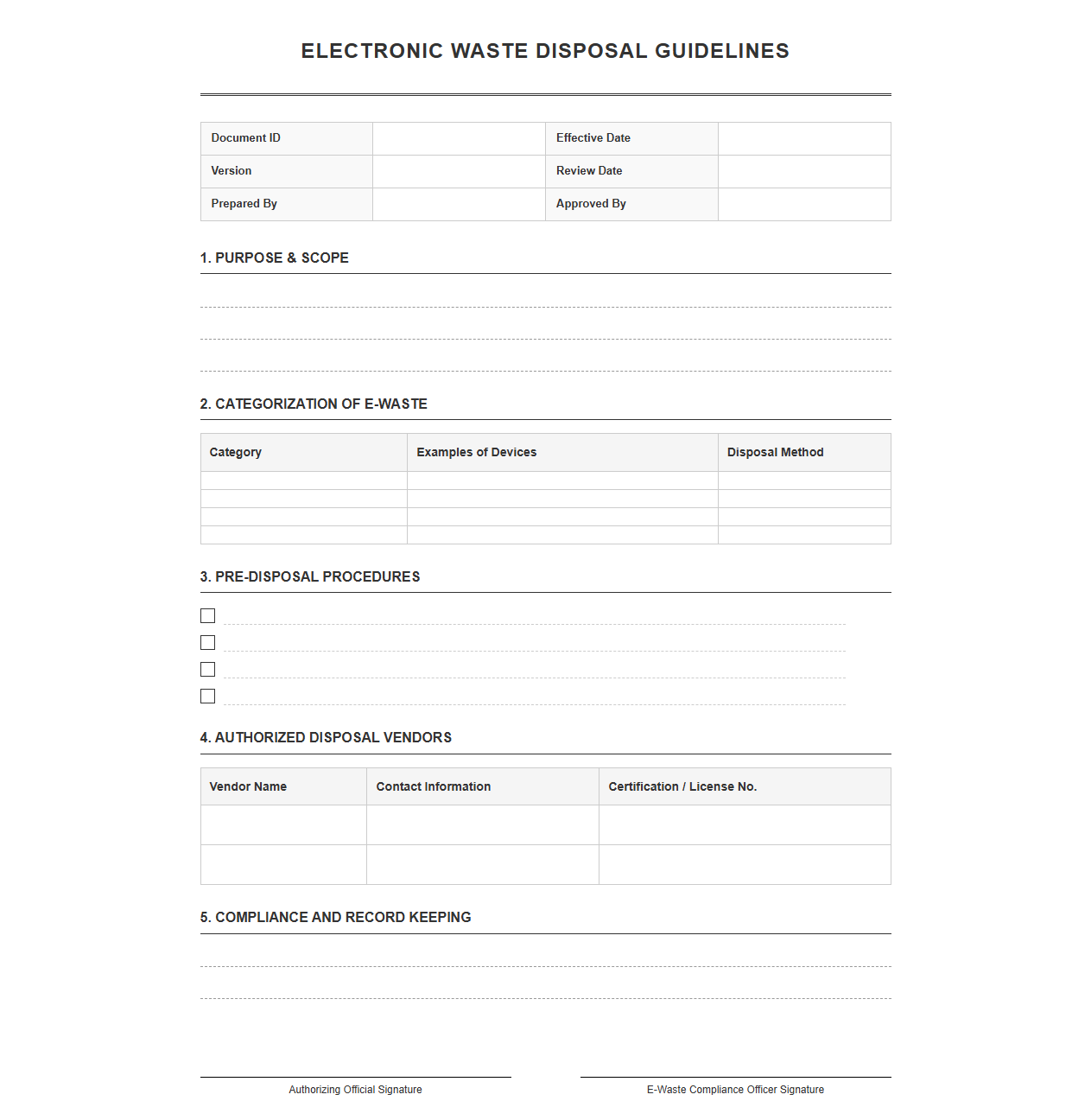 Electronic Waste Disposal Guidelines