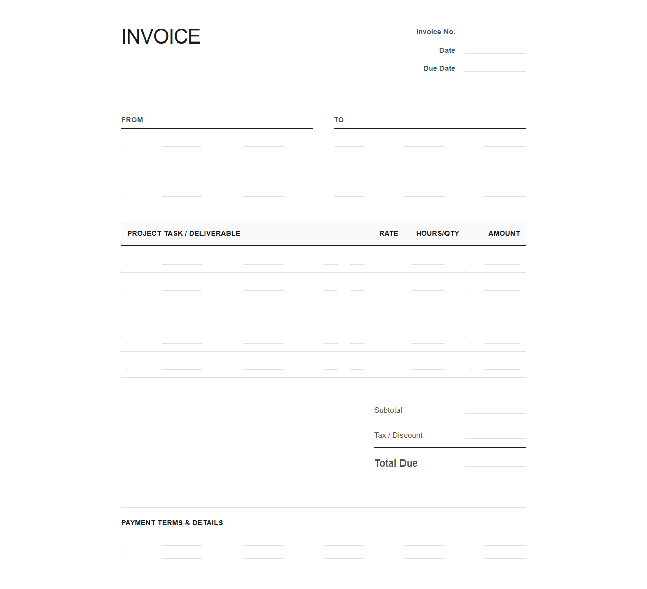 Project-Based Freelance Invoice Template