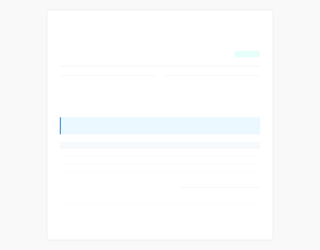 Recurring Subscription Billing Invoice Template