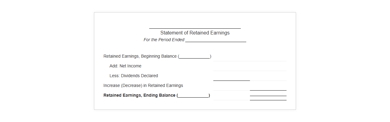 Statement of Retained Earnings Template
