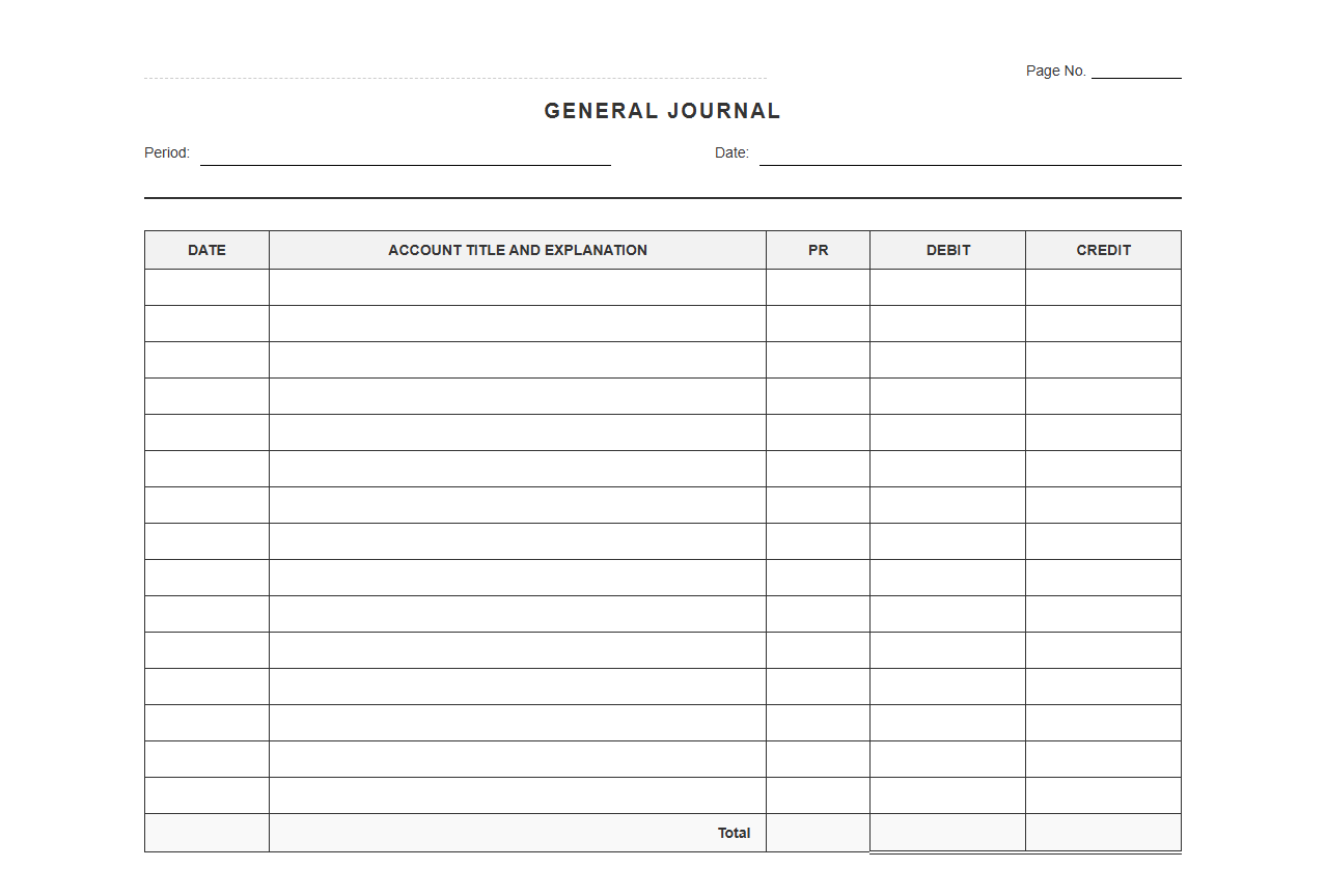 Business Journal Entry Ledger Format