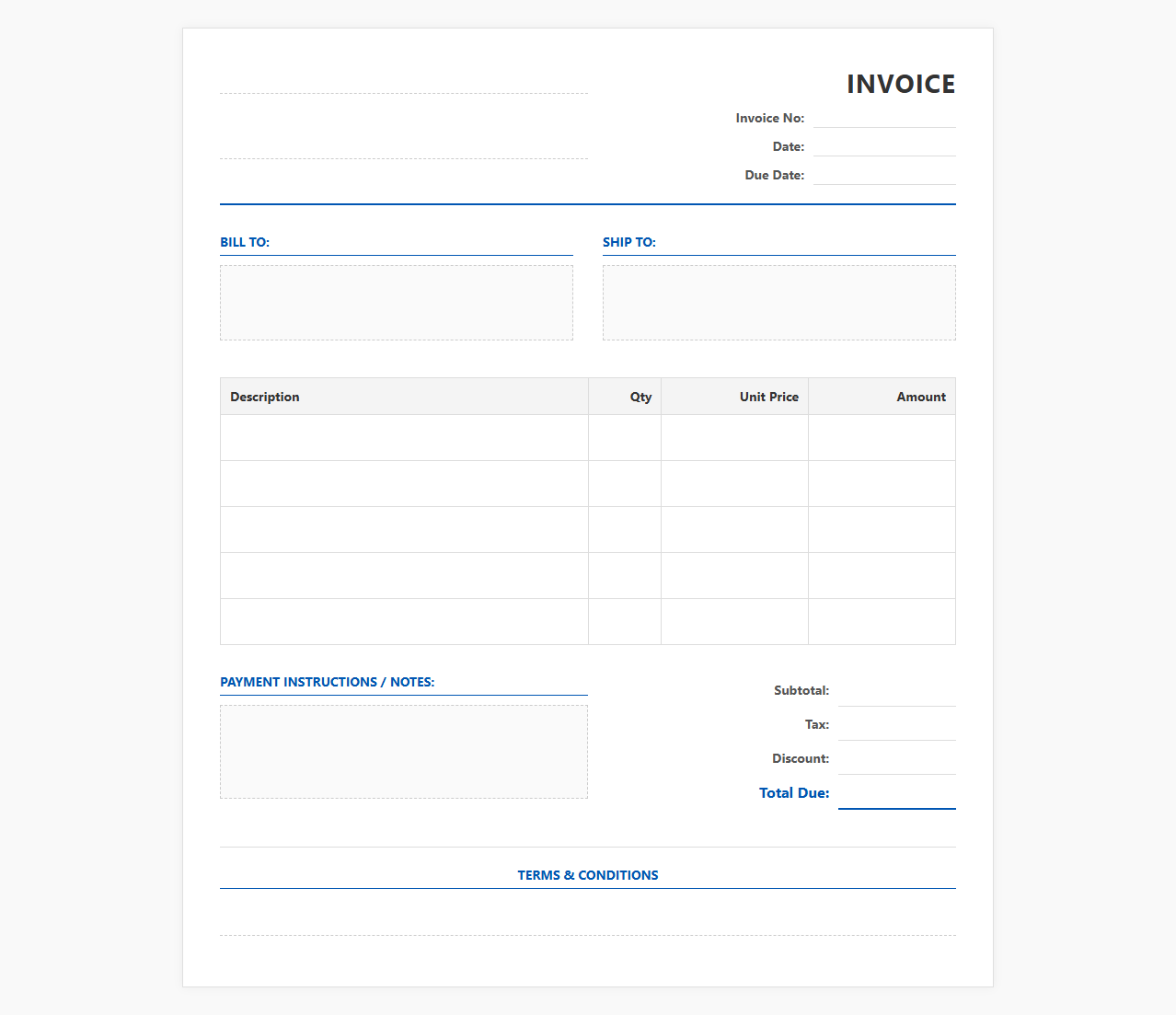 Digital Billing Services Receipt and Invoice Template