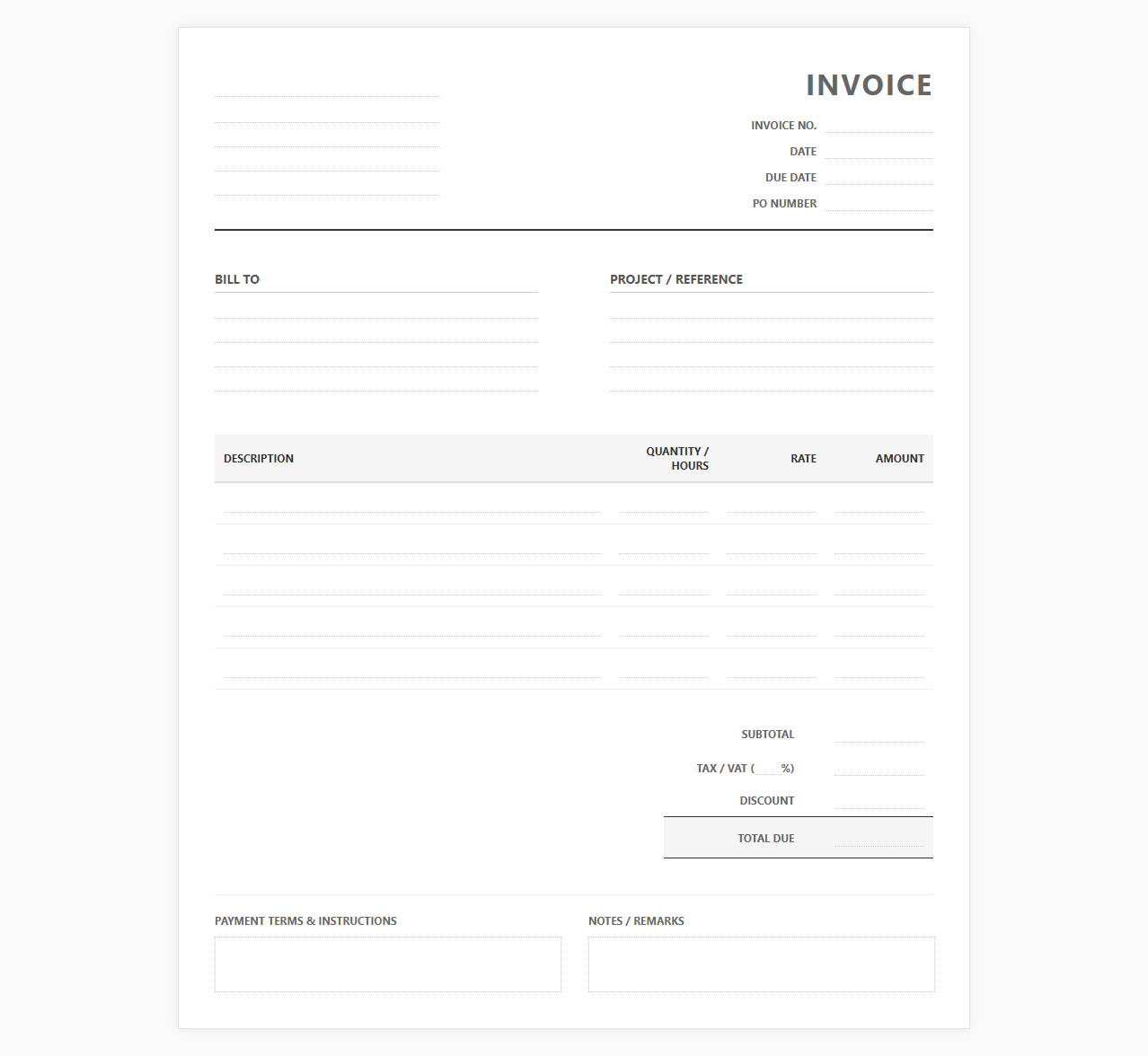 Freelance Service Invoice Template