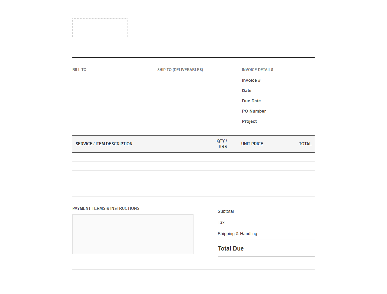 Graphic Design and Print Production Invoice