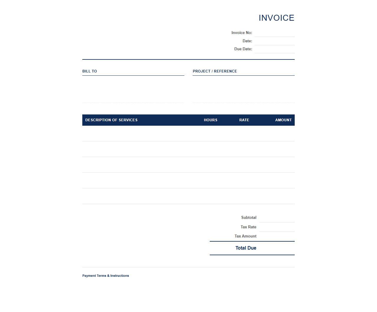 Simple Corporate Consulting Services Invoice Template