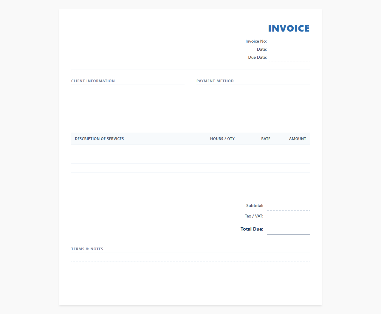Consulting Agency Service Invoice Template