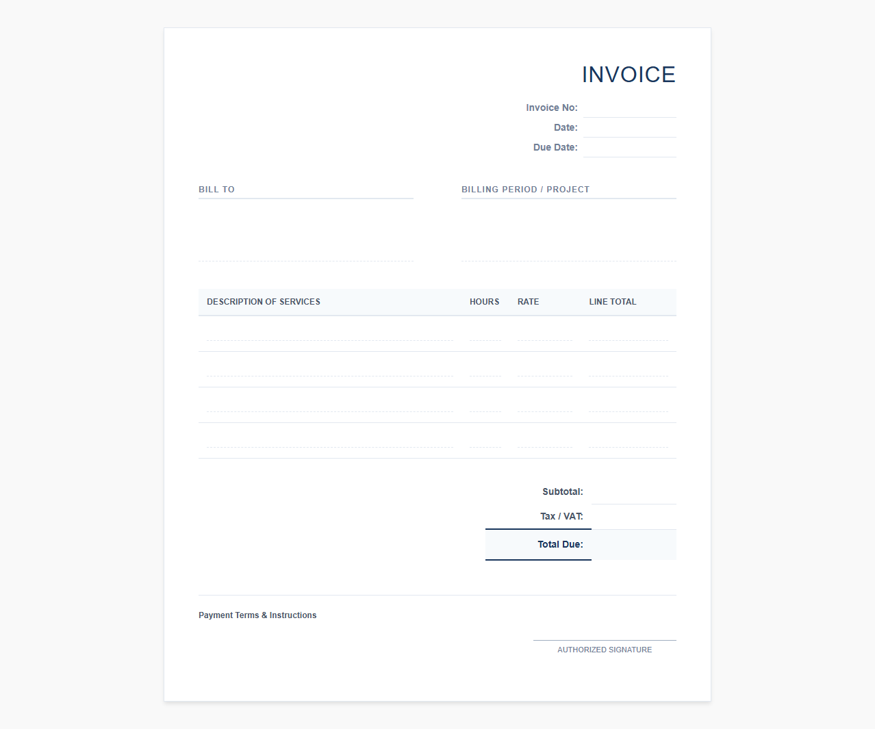 Monthly Agency Retainer Invoice Template