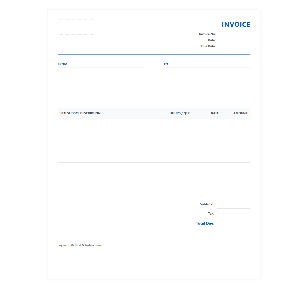 SEO Services Invoice Template