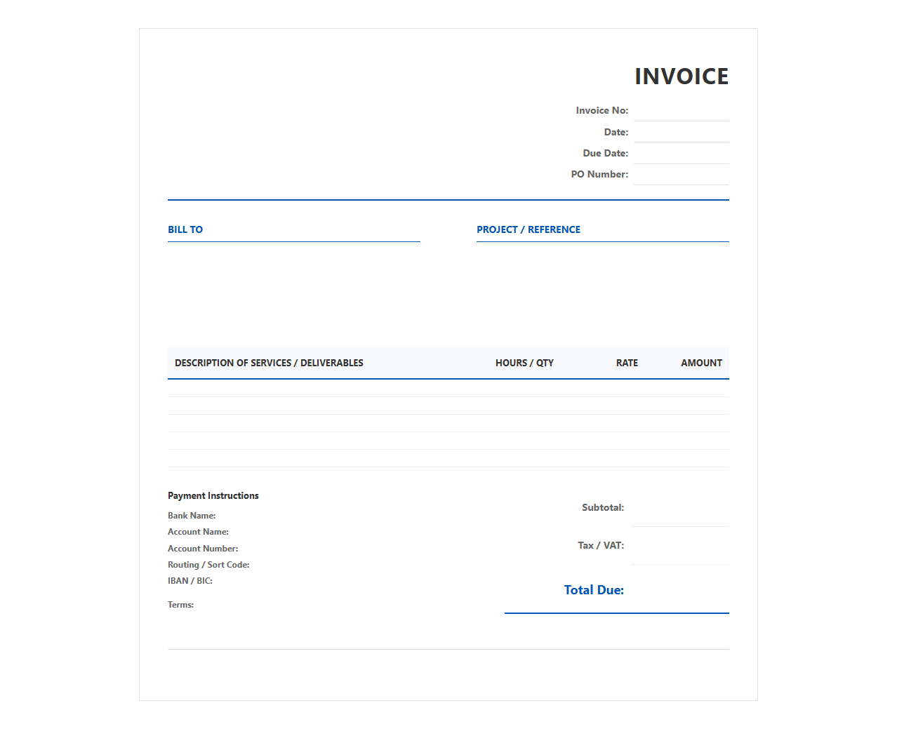 Software Engineering Contractor Invoice Template