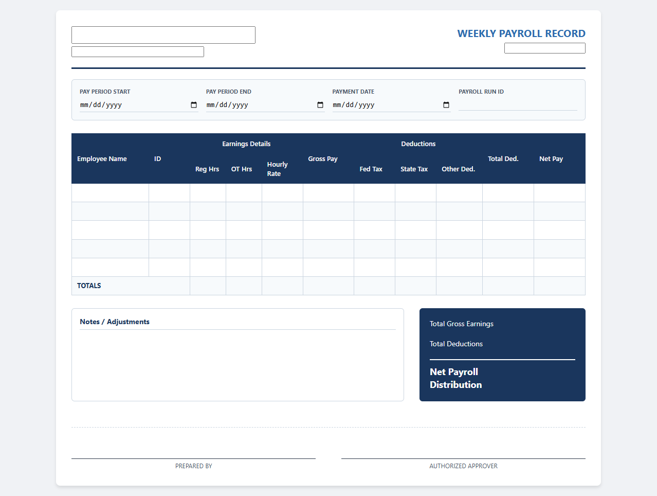 Automated Weekly Payroll Processing Template