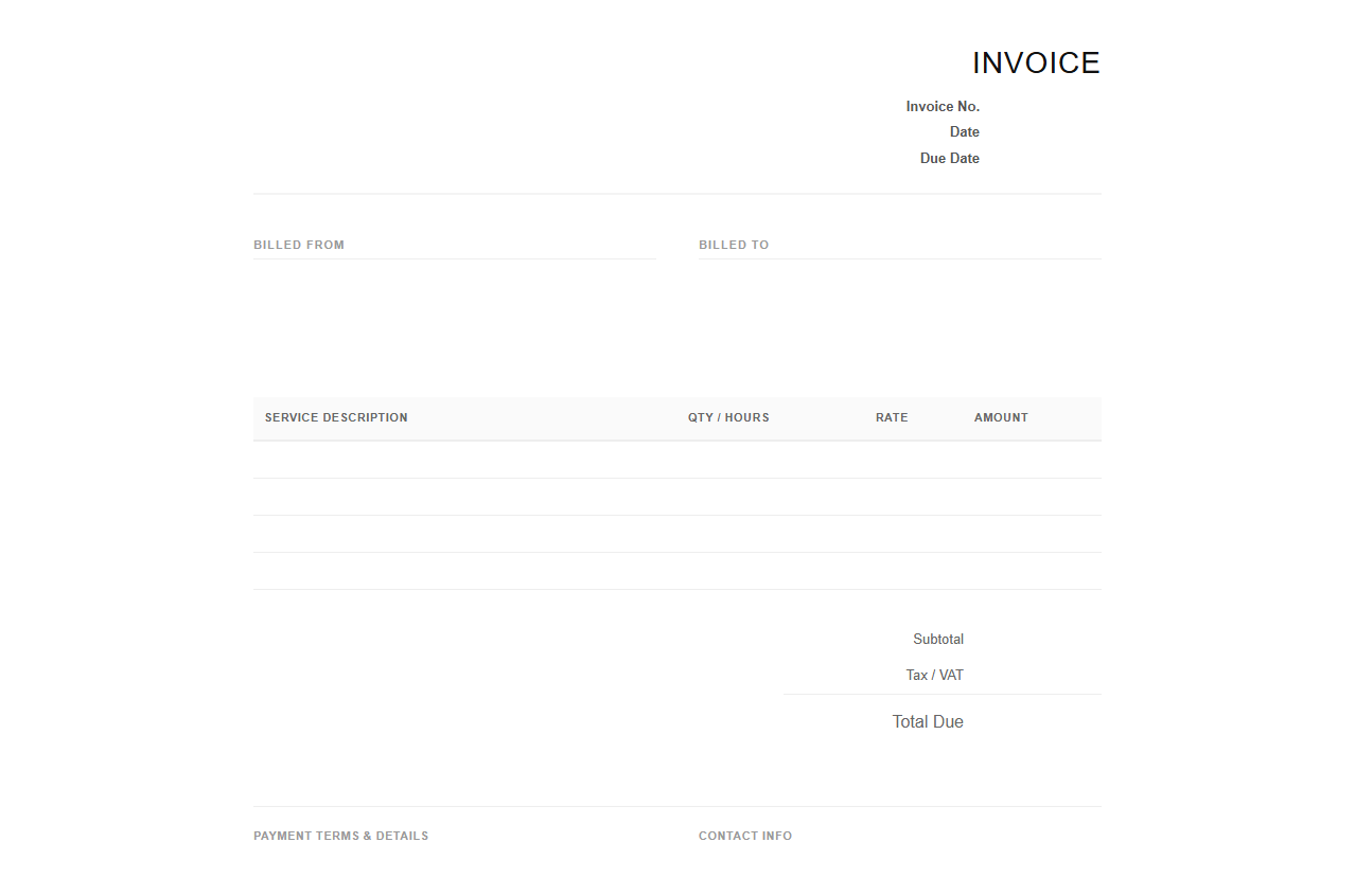 Digital Copywriting Agency Invoice Template