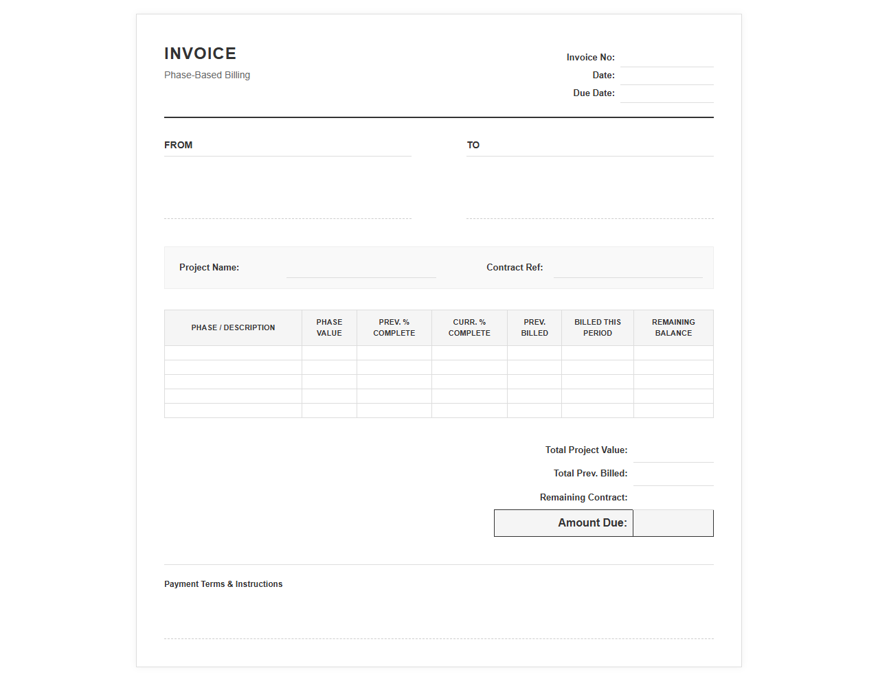 Incremental Phase-Based Project Invoice