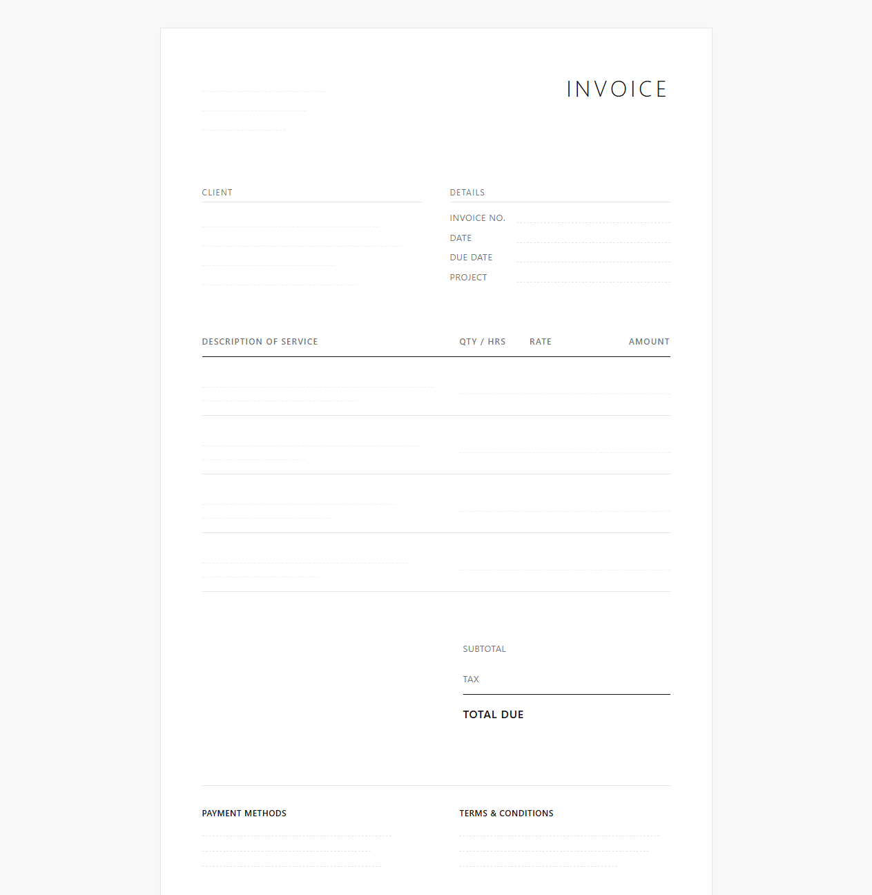 Minimalist Interior Design Studio Invoice Template
