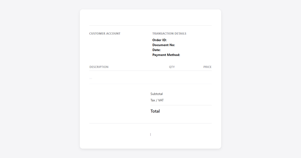 Mobile App Purchase and In-App Transaction Receipt