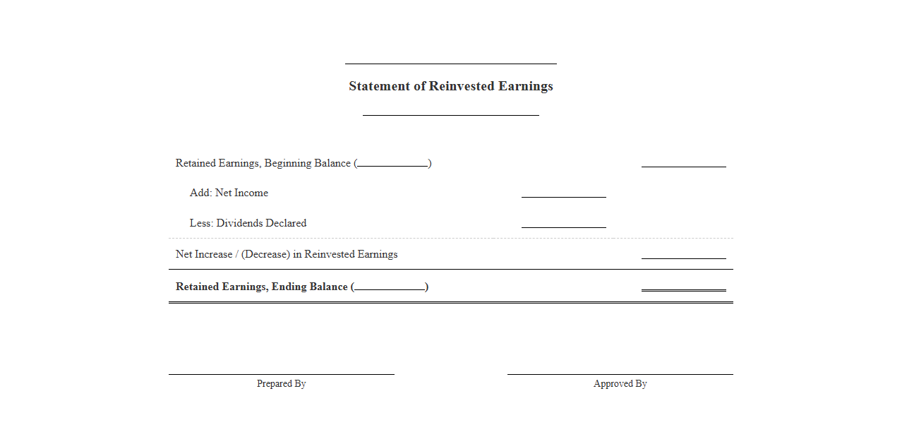 Retained Earnings Report Template