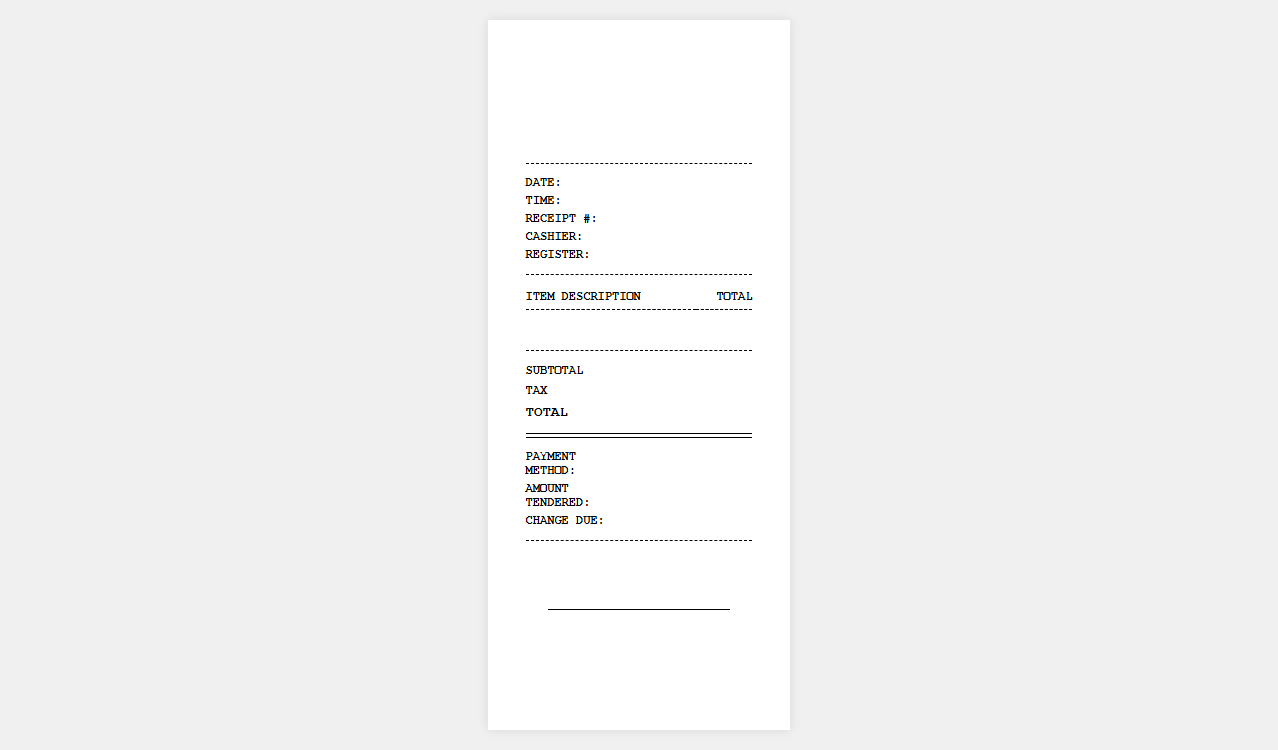 Thermal Printer POS Transaction Receipt