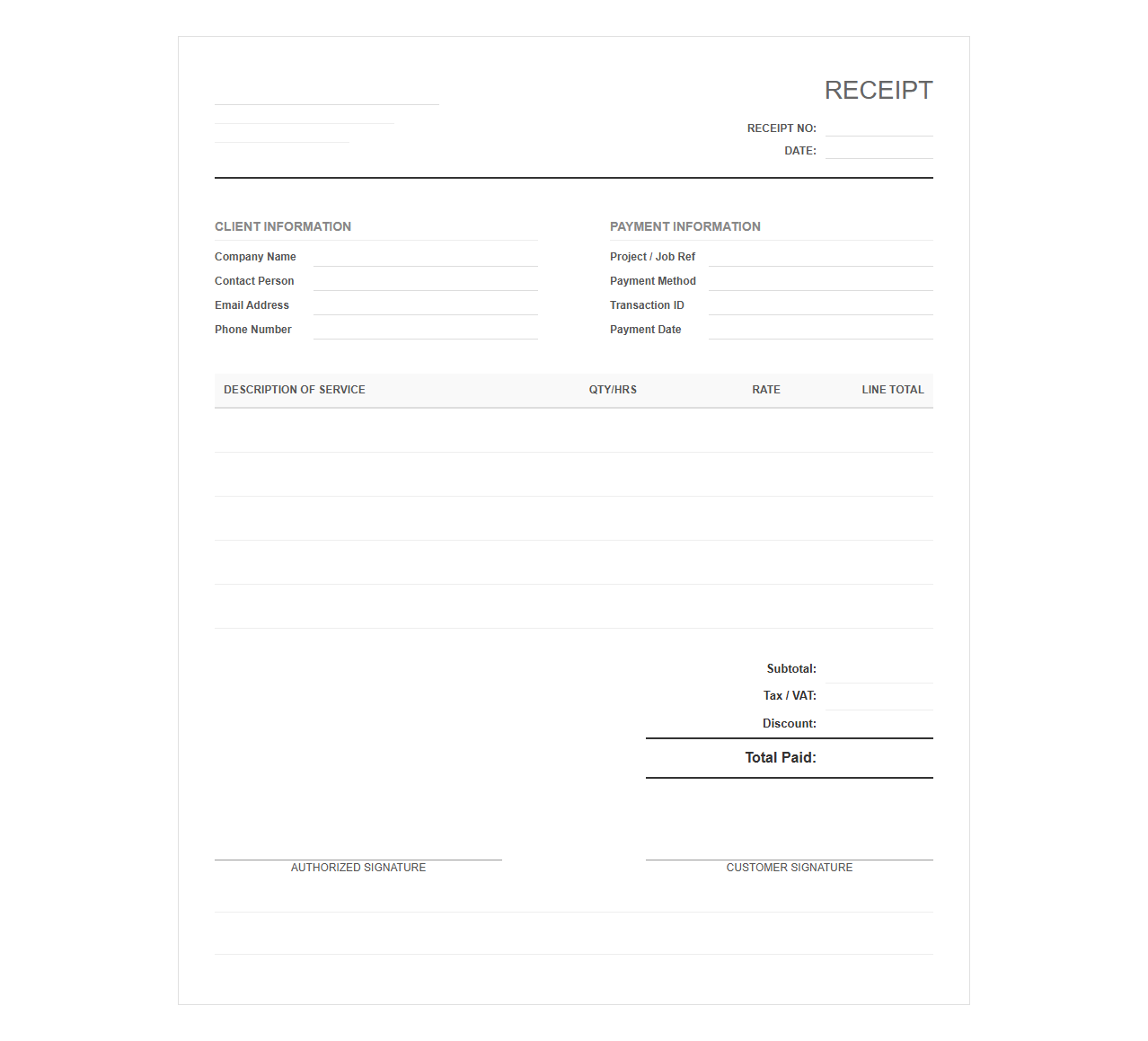 Agency Creative Services Payment Receipt