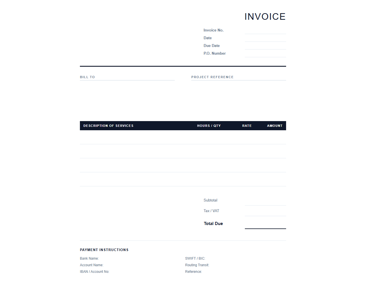 Professional Services Commercial Consulting Invoice Template