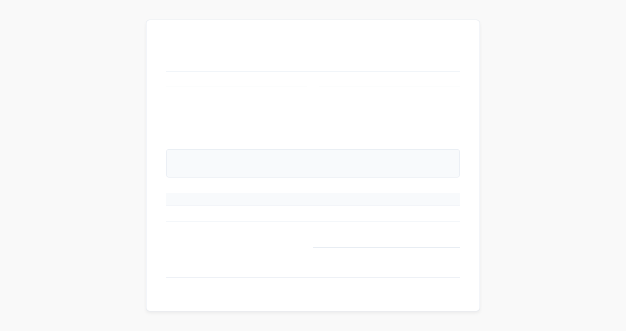 Recurring Membership Service Receipt Template