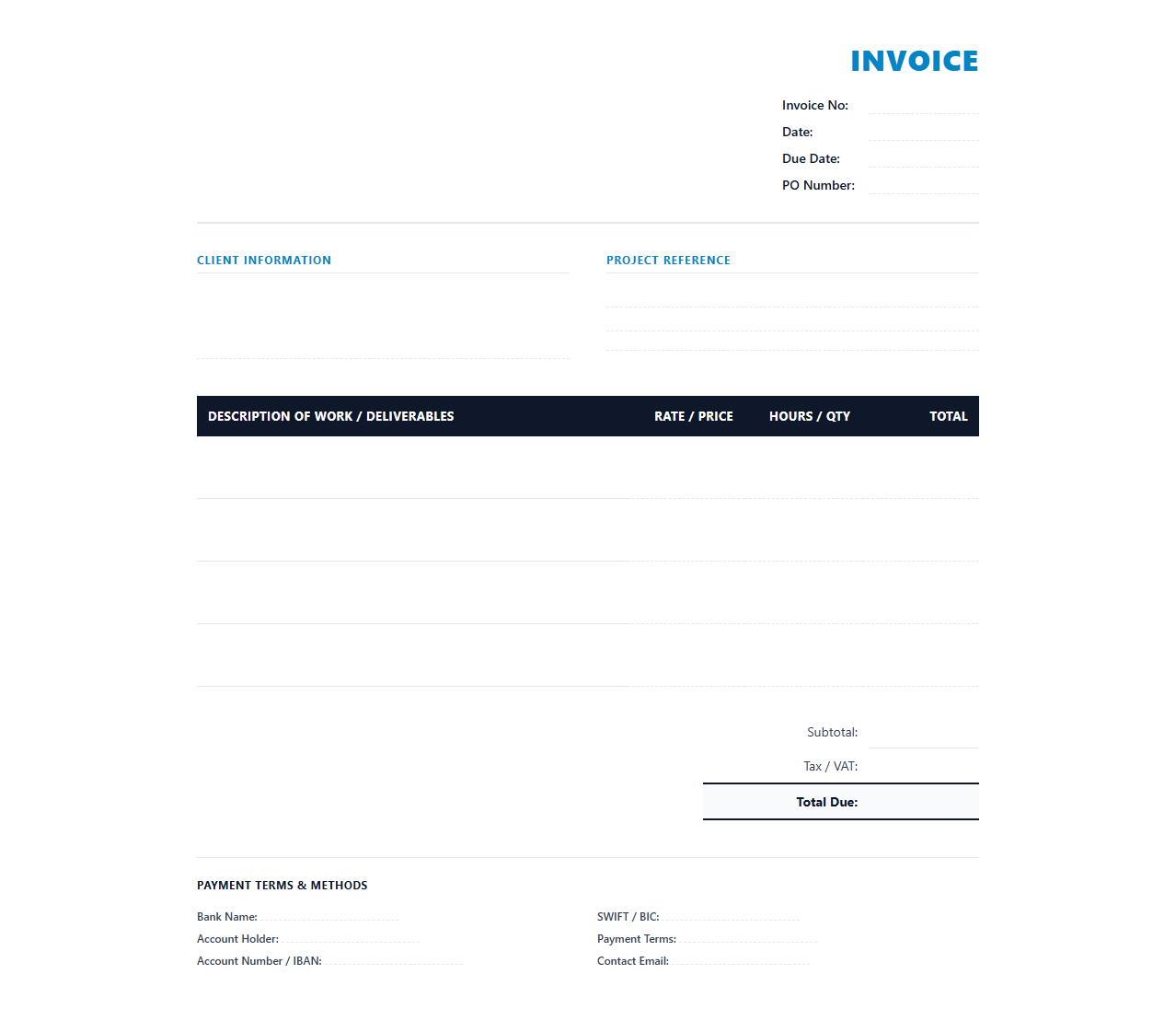 Web Development Project Billing Template