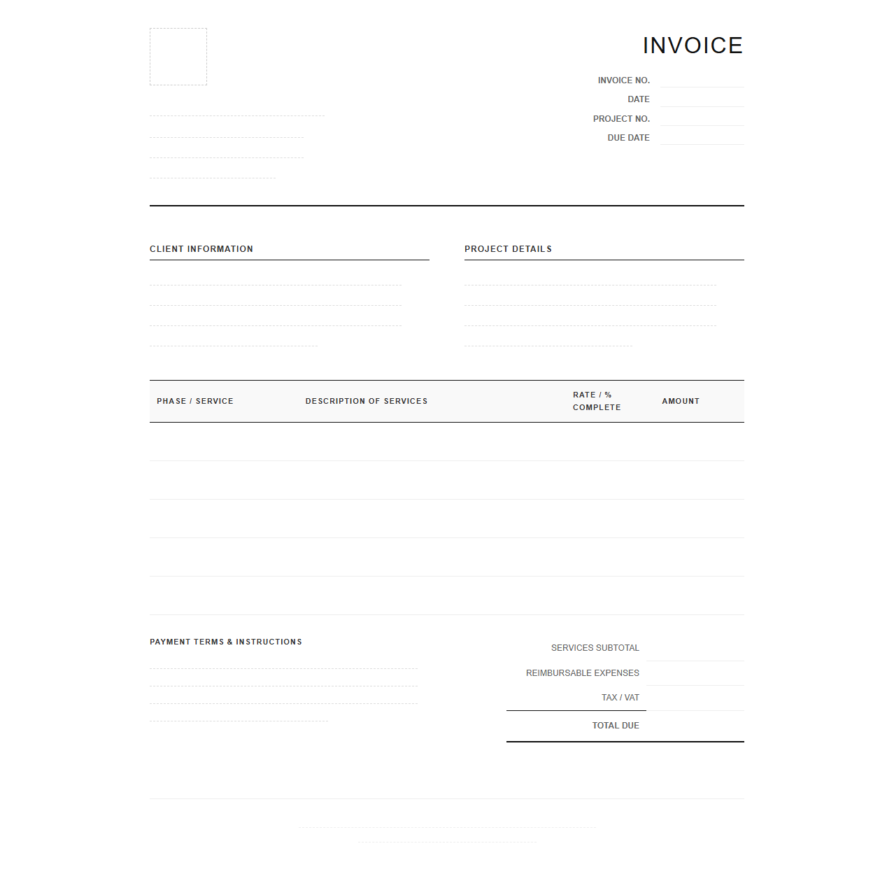 Architectural Design Services Invoice Template