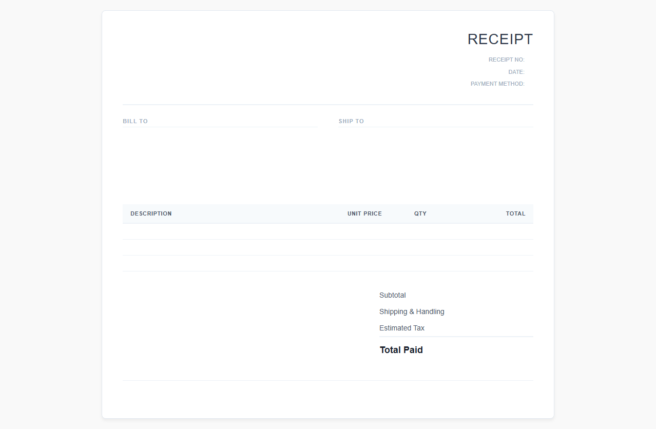E-commerce Digital Invoice and Sales Receipt Template