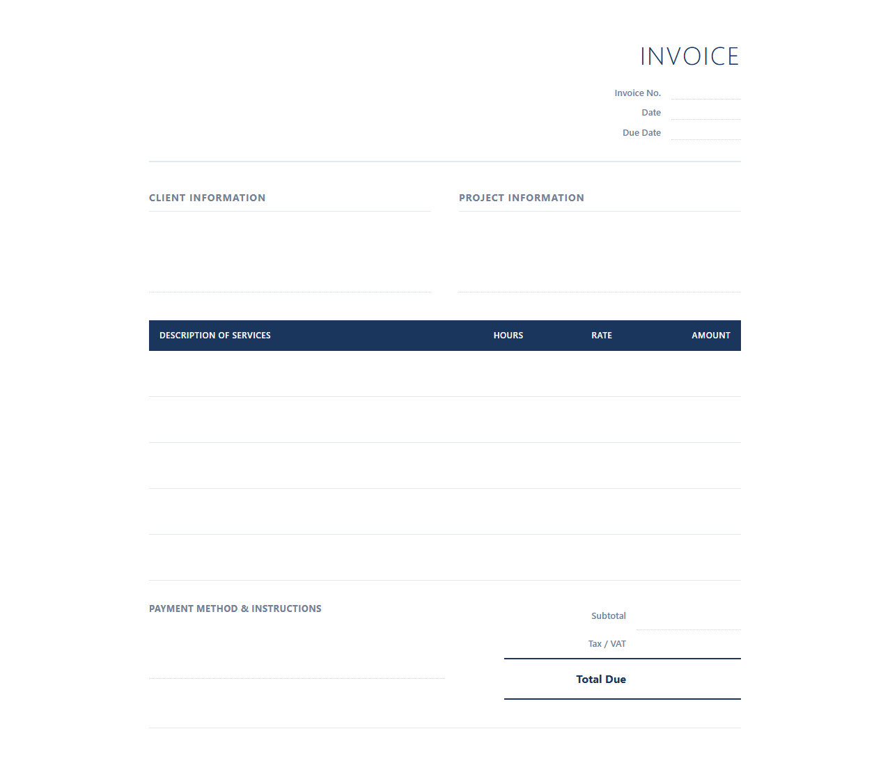 Professional Business Consultant Invoice Template