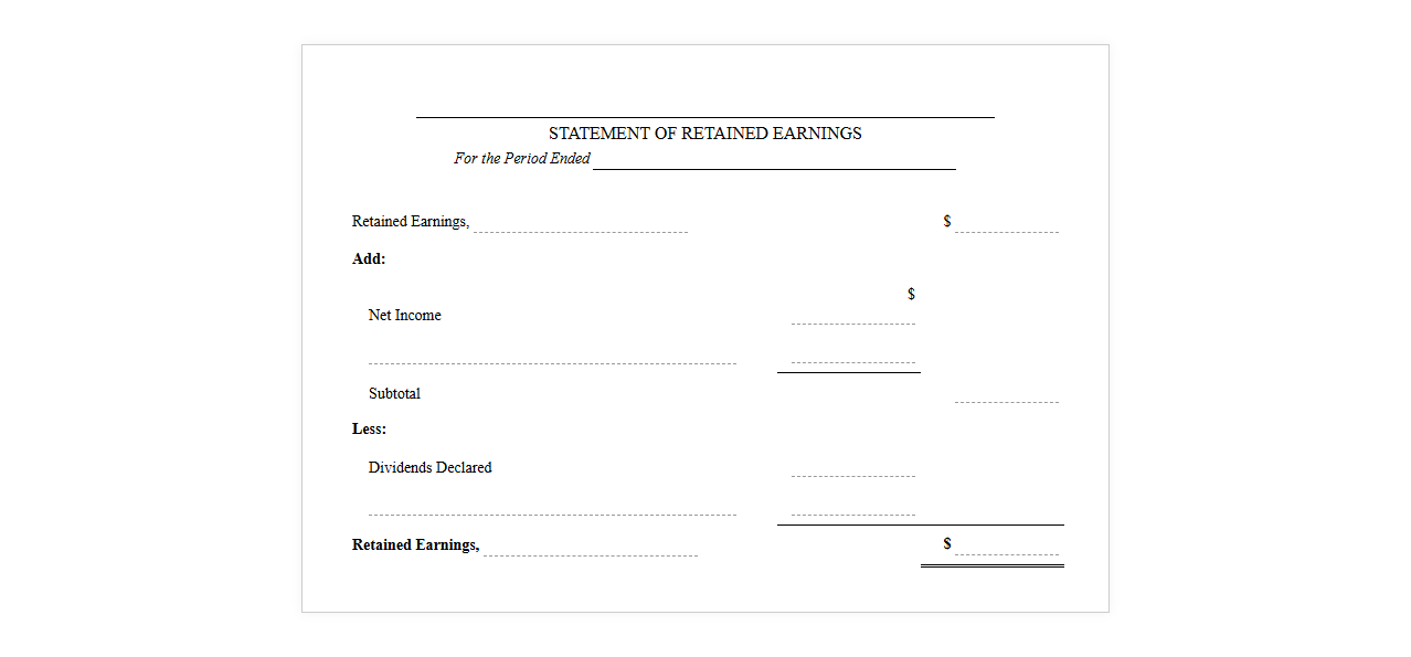 Accumulated Earnings Statement Template