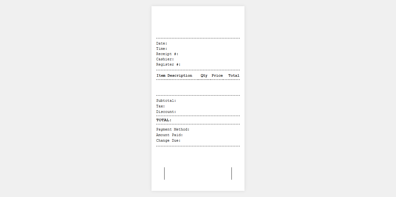 POS Retail Sales Receipt Template
