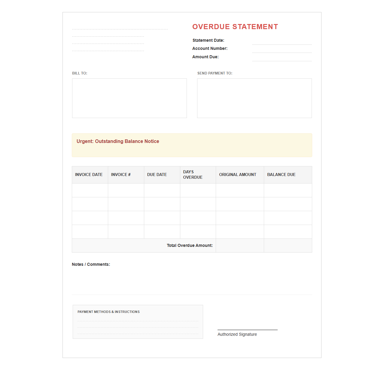 Late Payment Reminder Statement Template