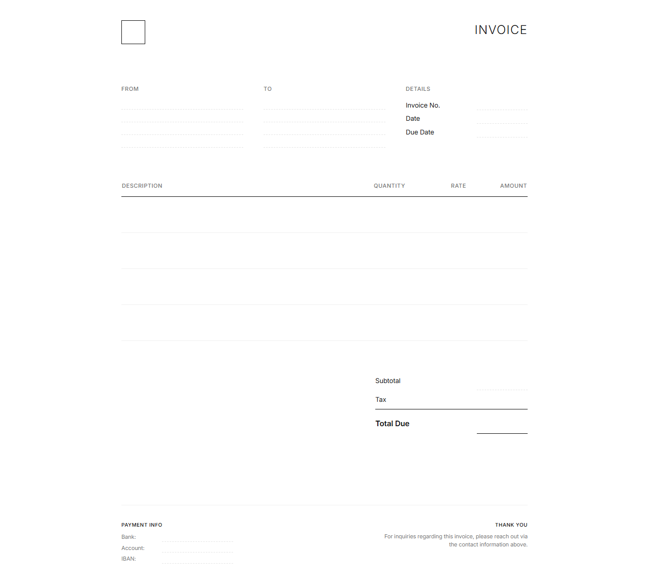 Minimalist Graphic Design Invoice Template