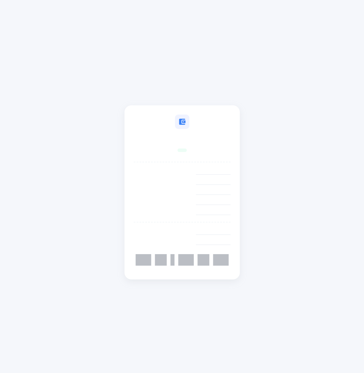 Mobile App Wallet Receipt Template