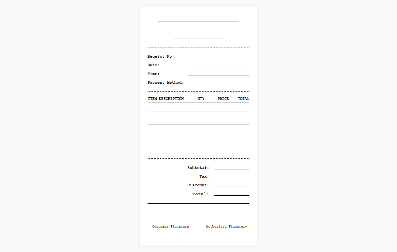 On-the-Go Vendor Transaction Receipt