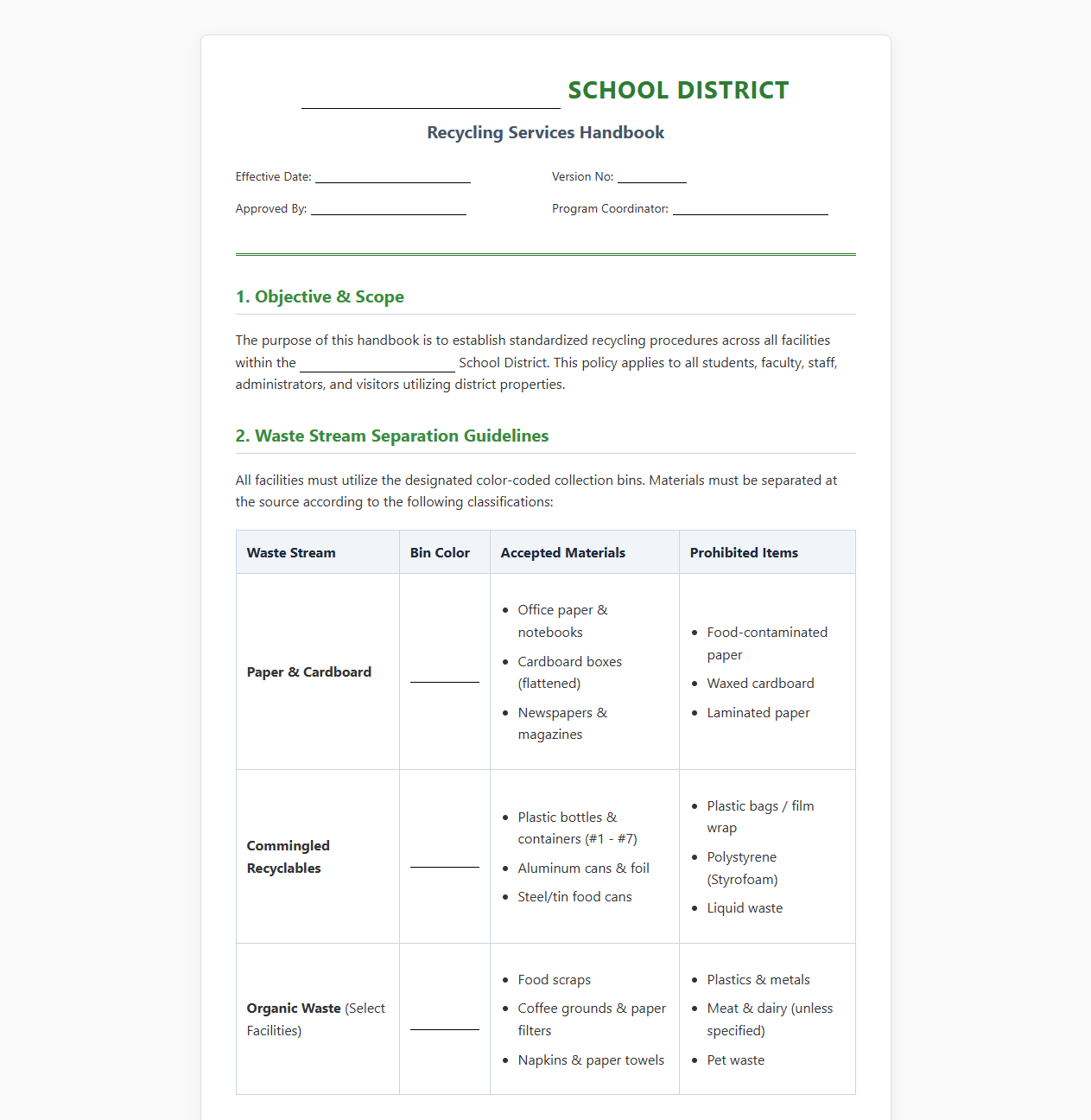 School District Recycling Services Handbook