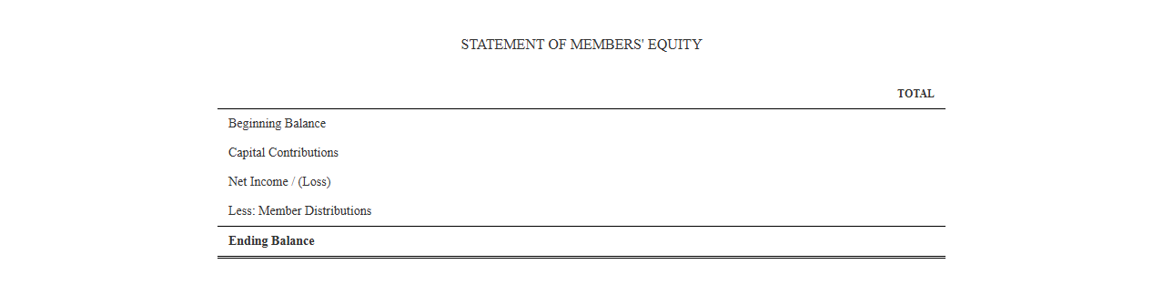 Simple Members Equity Statement Template