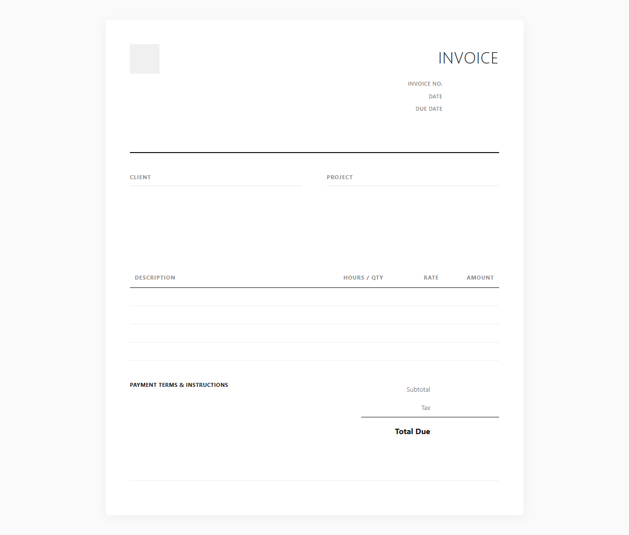 Agency Style Graphic Design Invoice Template