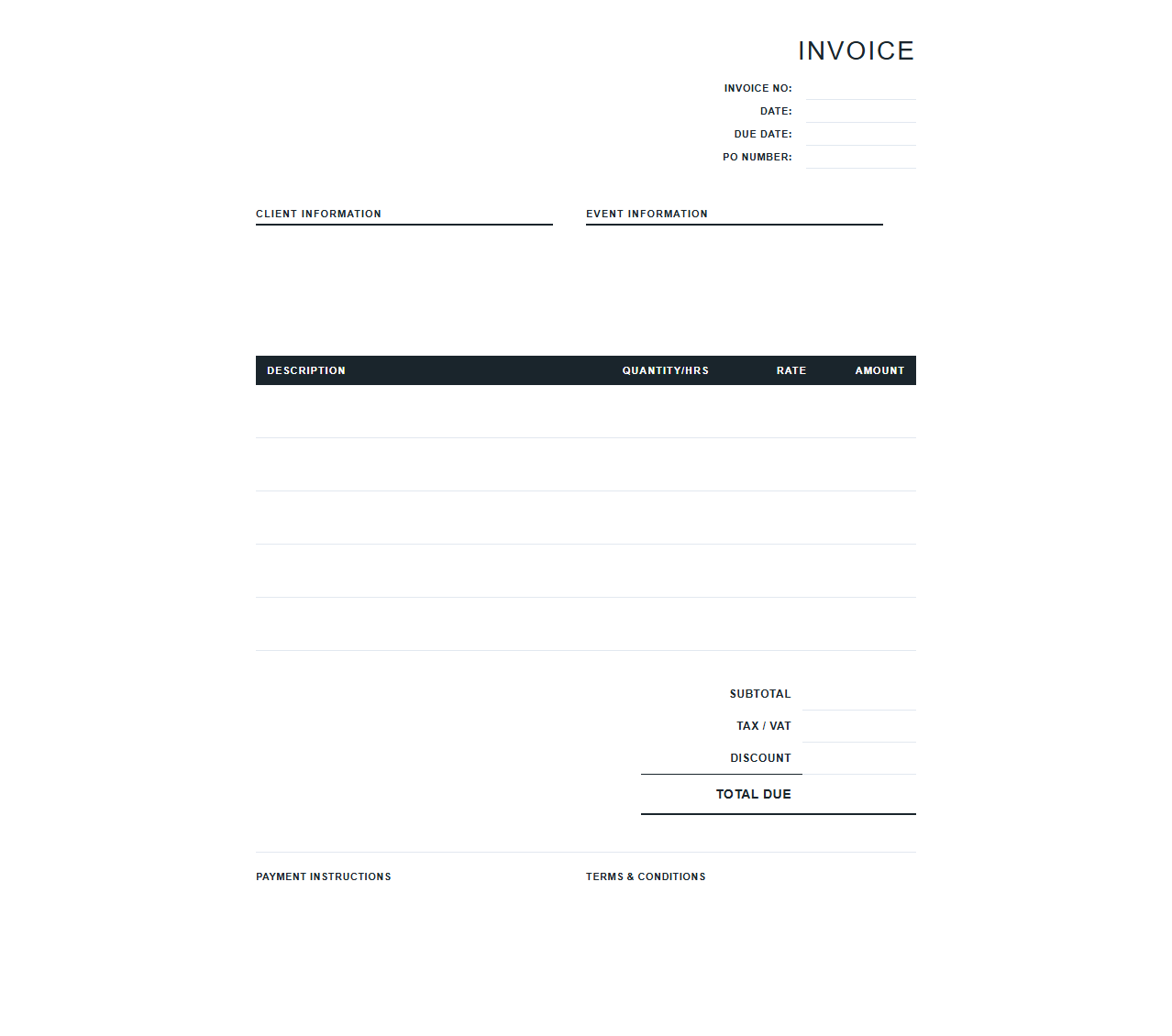 Corporate Event Planner Invoice Template