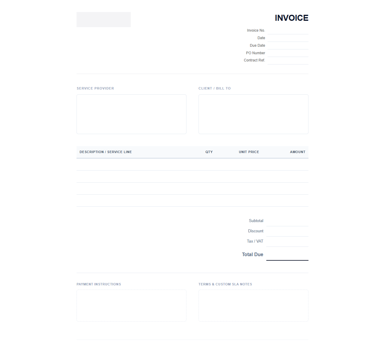 Enterprise Custom Plan SaaS Invoice