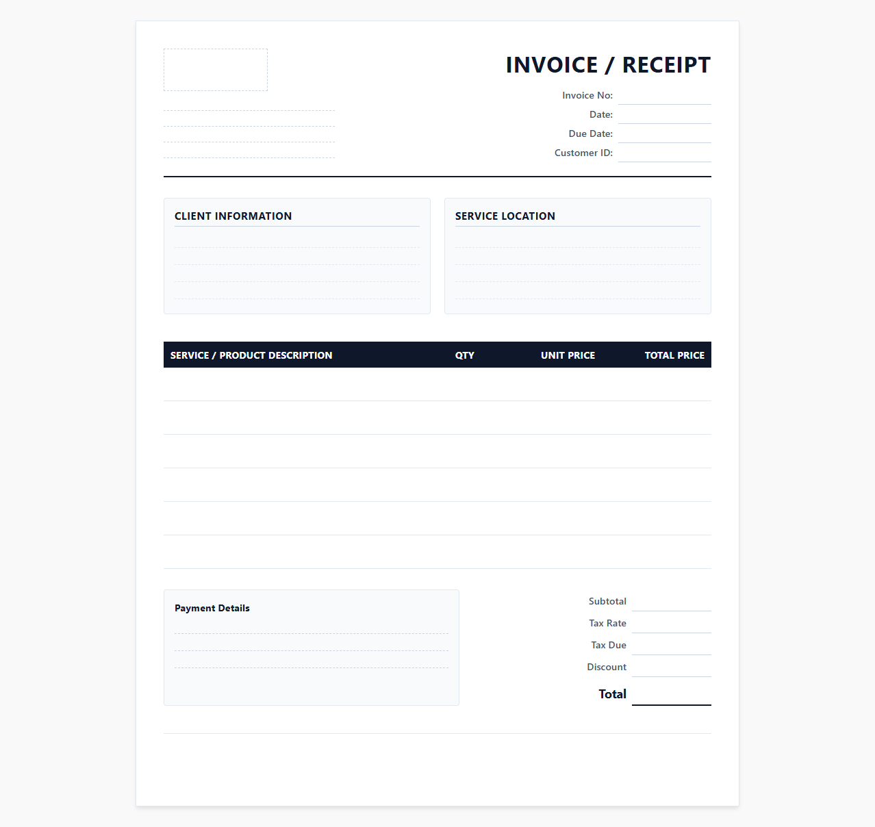 Managed IT Services Invoice and Receipt Template